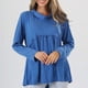 thumbnail image 5 of Moda mujer Casual cuello redondo manga larga suelta camiseta otoño blusa pulóver Tops Pompotops  FGAJ12105, 5 of 9