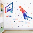 thumbnail image 2 of Colorful Basketball Player Dunk Wall Stickers DIY Stars Sports Player Silhouette Wall Decals Peel & Stick Removable Wall Decor Art Murals Kids Room Playroom Baby Nursery Classroom, 2 of 6