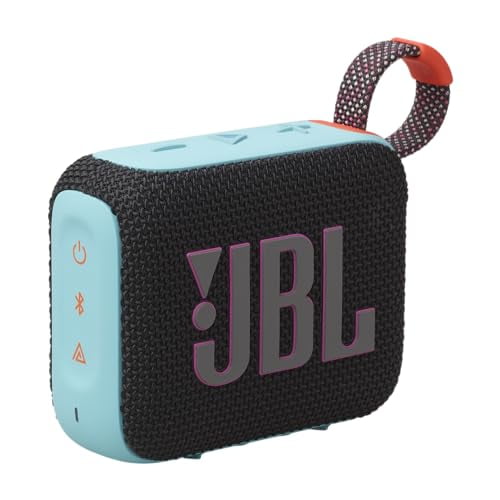 JBL Go 4 - Altavoz Bluetooth ultraportátil, resistente al agua y al polvo, sonido Big Pro con graves potentes, batería incorporada de 7 horas, fabricado en parte con materiales reciclados (negro y nar