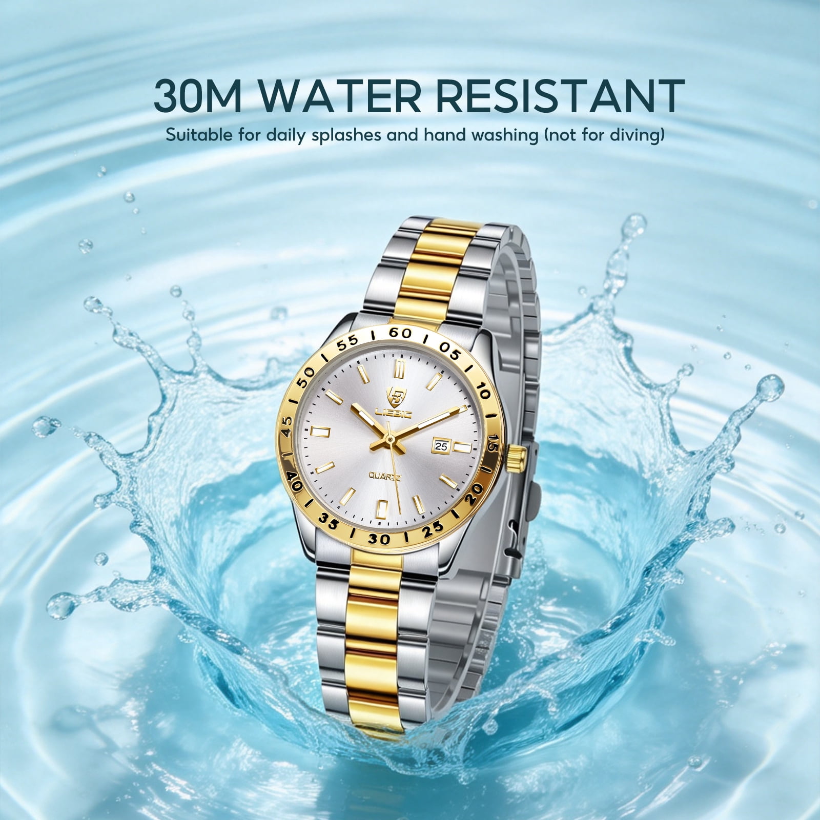 SKMEI Watches for Women Luxury Dress Analog Quartz Women Wristwatch Waterproof Luminous Date Stainless Steel Ladies Watch