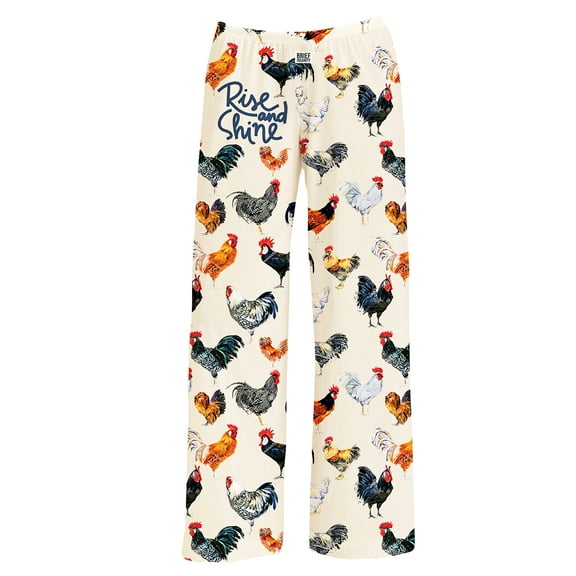 Collections Etc Rise and Shine Rooster Elasticized Waist Drawstring Lounge Pants