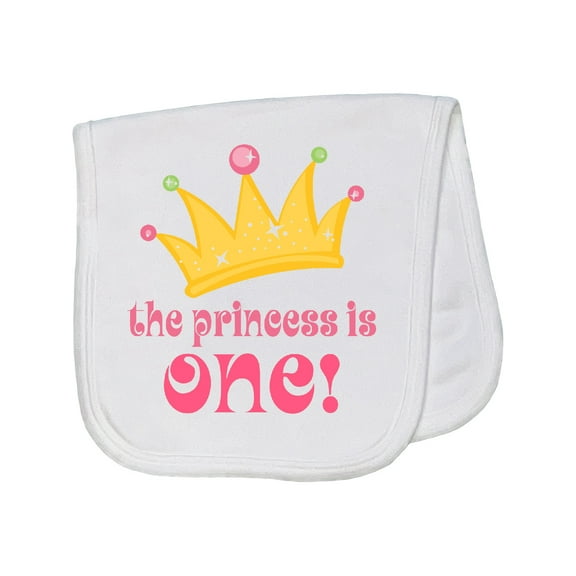 Inktastic Cute Princess is One 1st Birthday Baby Burp Cloth