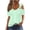 Green, variant on WIZUTIZ Womens Tops Cold Shoulder V-Neck Short Sleeve Tops Hollow Eyelet Embroidery off Shoulder Metals Blouse Breathable Sexy T Shirts Elegant Tunics Tees up to 60% Off Blue XXXL
