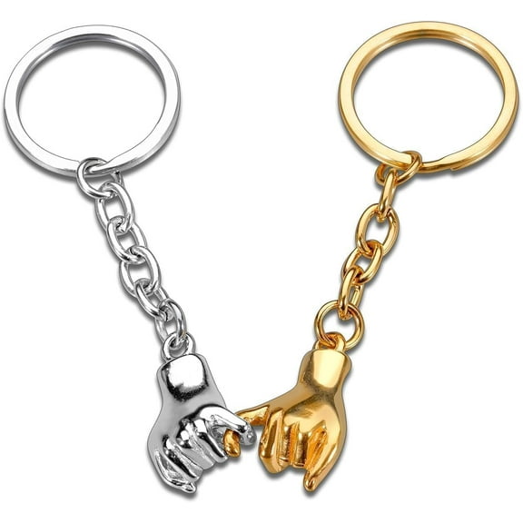Pinky Promise Keychain Matching Keychain, 1 Year Anniversary Wedding Valentines Gifts for Girlfriend Boyfriend, Christmas Birthday Gifts for Couples Wife Husband Keychain, Wedding Registry Must Haves