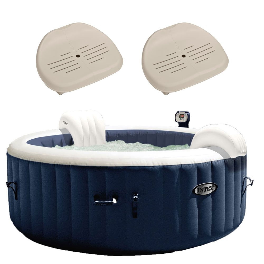 Intex Pure Spa Inflatable 4 Person Hot Tub And Slip Resistant Seat 2 Pack