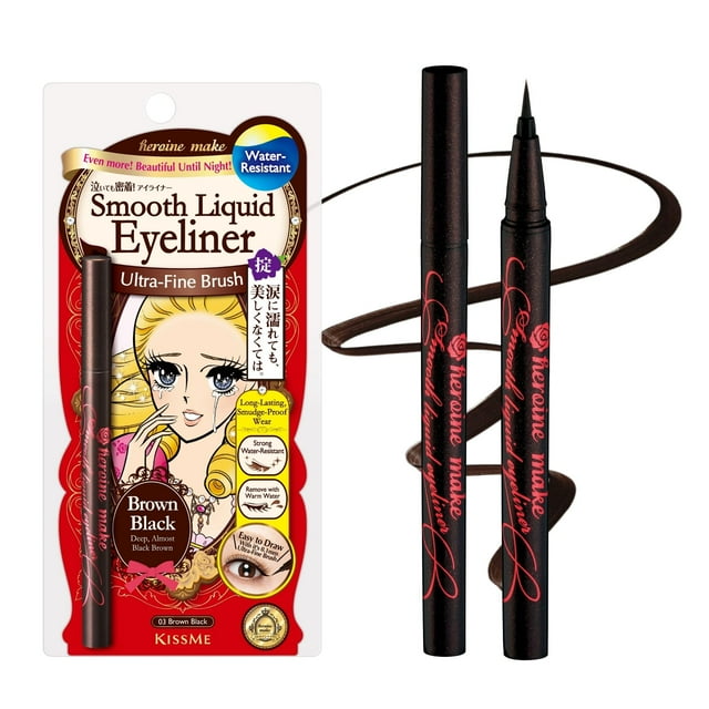 Delineador de ojos líquido Heroine Make Waterproof, marrón y negro