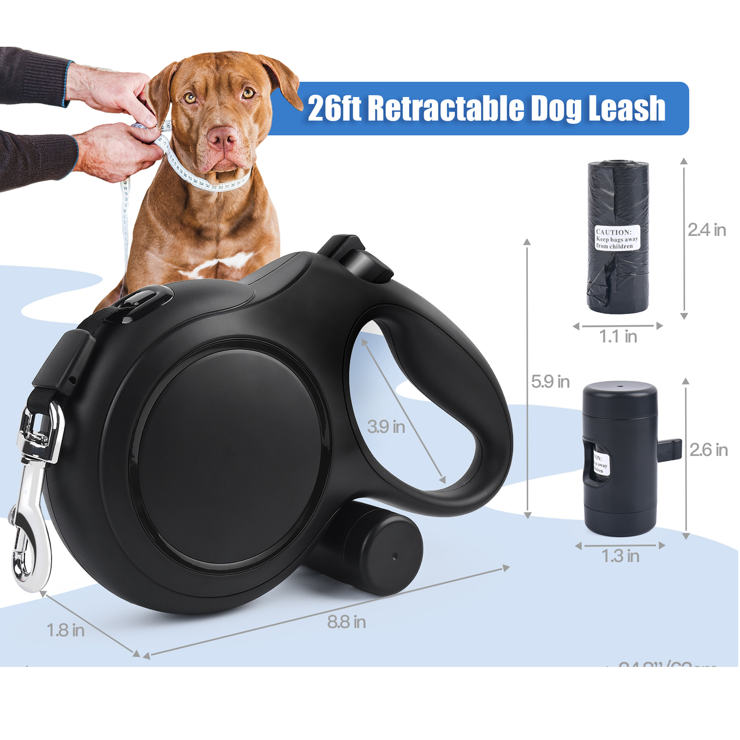 Newlight66 Retractable Dog Leash for Large Dogs, 26 ft photo 6