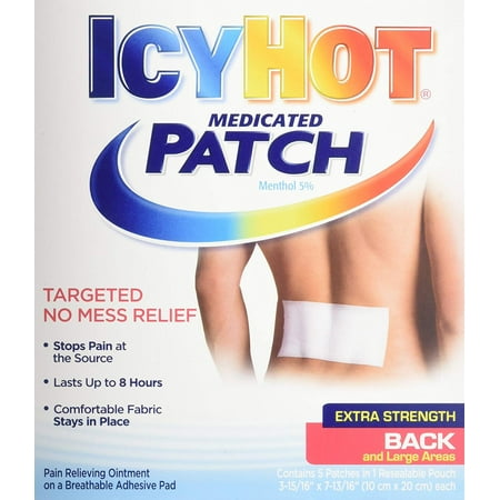 PATCH LGE BACK SZE E/S 5, Holds medicine on painful muscles or joints for long-lasting relief. By Icy (Best Solution For Sore Muscles)