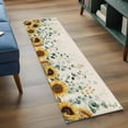 thumbnail image 3 of Runner Rug 2'x6', Sunflower Washable Non-Slip Hallway Runner Rugs, Yellow Floral Pastoral Botanical Leaves Rustic Bedside Rugs Floor Mats Carpet Runners for Kitchen Bathroom Laundry Room, 3 of 8