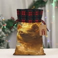 thumbnail image 5 of Rocae Golden Pig Cloud Fantasy Print Christmas Drawstring Linen Gift Bag with Drawstrings Treat Bag Goody Present Bags for Christmas Party Favor, 5 of 8