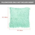 thumbnail image 4 of PiccoCasa Shaggy Faux Fur Throw Pillow Cover, Soft Plush Square Cushion Cover, 18" x 18" Green, 4 of 8
