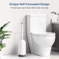 thumbnail image 6 of Toilet Bowl Brush Holder Set: Deep Cleaning Silicone Toilet Cleaner Scrubber Under Rim with Curved Bristle for Bathroom Dead Corner Clean - Modern Rv Toilet Decorative Accessories - White, 6 of 7