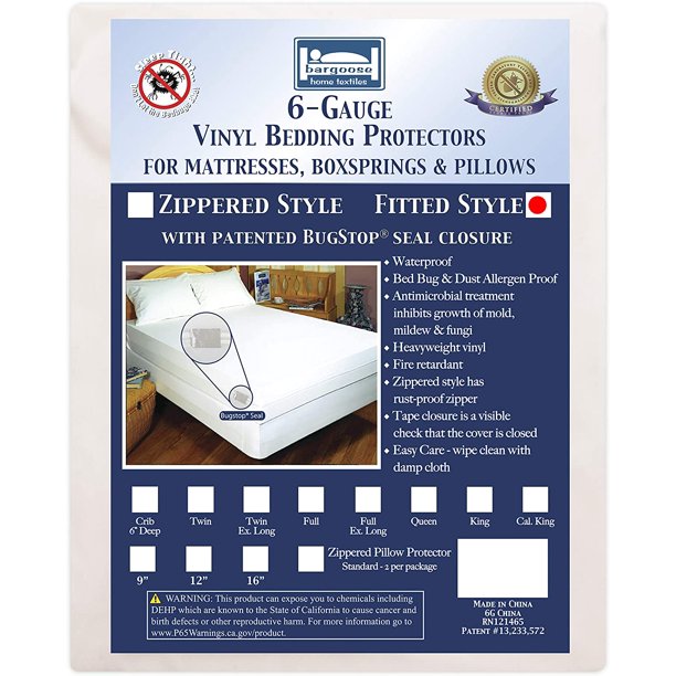 Bargoose Fitted Vinyl Mattress Protector | Queen 16