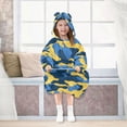 thumbnail image 7 of Dailycode Wearable Blanket Hoodie Oversized Sherpa Flannel Blankets with Pocket for 3-14 Year Old Blue and Yellow Camouflage, 7 of 7