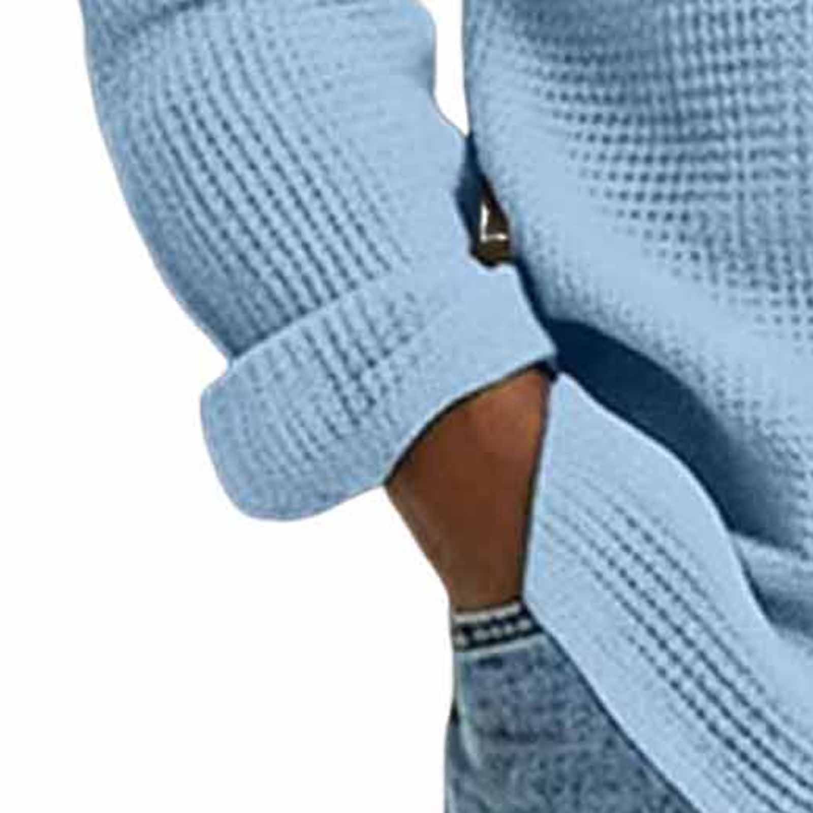 Long Sleeve Shirts for Men, Men's Button Down Waffle Textured Shirt Casual Long Sleeve Lapel Neck Wrinkle Free Untucked Shirts Fashion Clothes