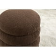 thumbnail image 6 of CIYOYO Soft Boucle  Round Ottoman Footrest Stool,White, 6 of 11