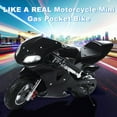 thumbnail image 3 of Floseru 50CC Kids Motorcycle Gas Powered Pocket Bike with 1.25L Tank, 2-Stroke Mini Motorcycles with Dual Headlights Brakes Rubber Handlebar, Kid Toy Motorcycle Pit Bike Ages 8-14, 3 of 10