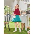 thumbnail image 5 of Oudiya 2 Packs Girls Lettuce Trim Mock Neck Long Sleeve Shirts Slim Fit Base Layer Ribbed Knit Tops Tees, 5-12Y, 5 of 6