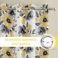 thumbnail image 6 of Yellow Floral Kitchen Curtains Window Panels, Abstract Watercolor Flower Leaf Plant Insulated Window Treatment Curtain, Grommet Curtains for Bedroom/Living Room/Bathroom, 2 Piece 42"Wx54"L, 6 of 8