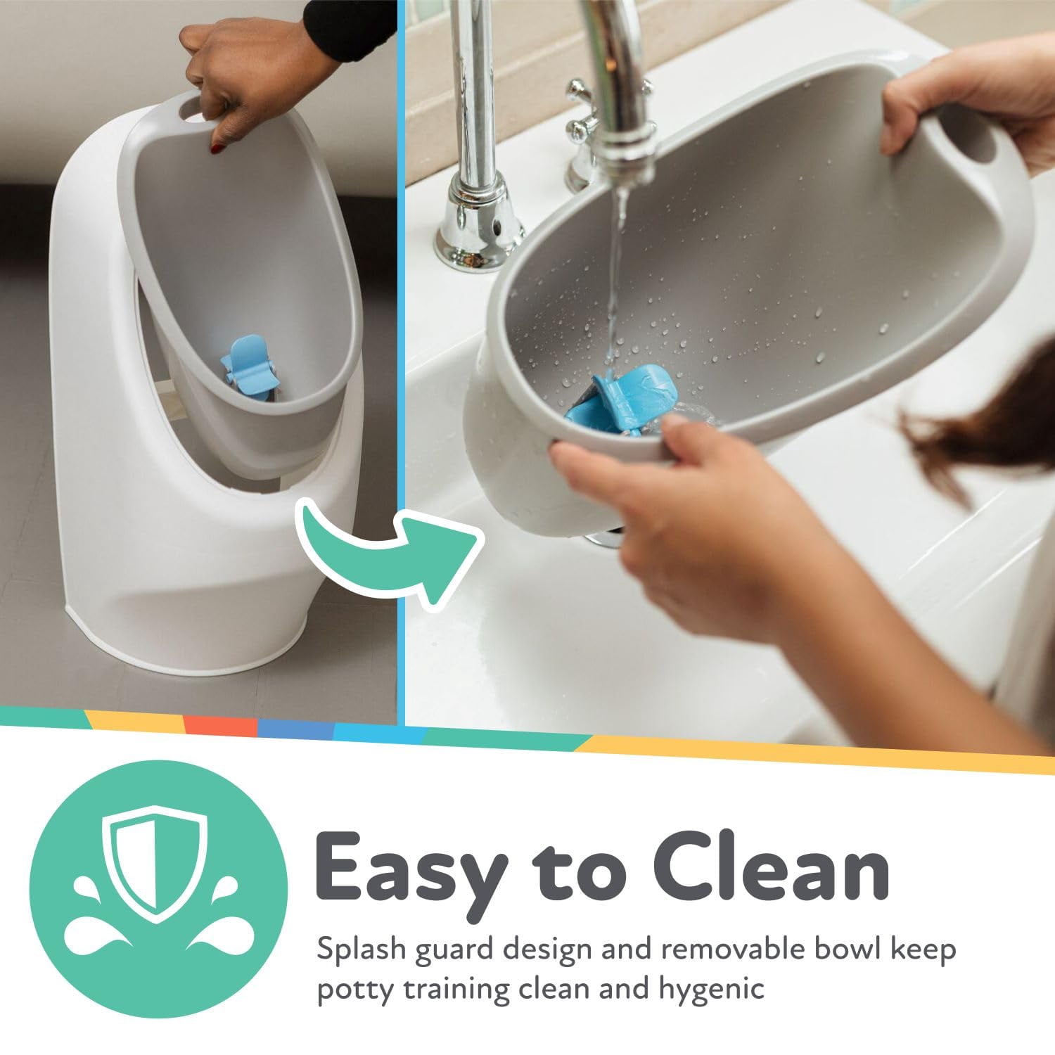 Nuby My Real Urinal Training Toilet with Life-like Flush Button and Sound, White