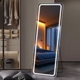thumbnail image 5 of Floor Mirror with LED Light, 64” x 21” Full Length Mirror with Stand, Hanging Mirror Wall Mounted Mirror with Dimming & 3 Color Lighting, 5 of 10