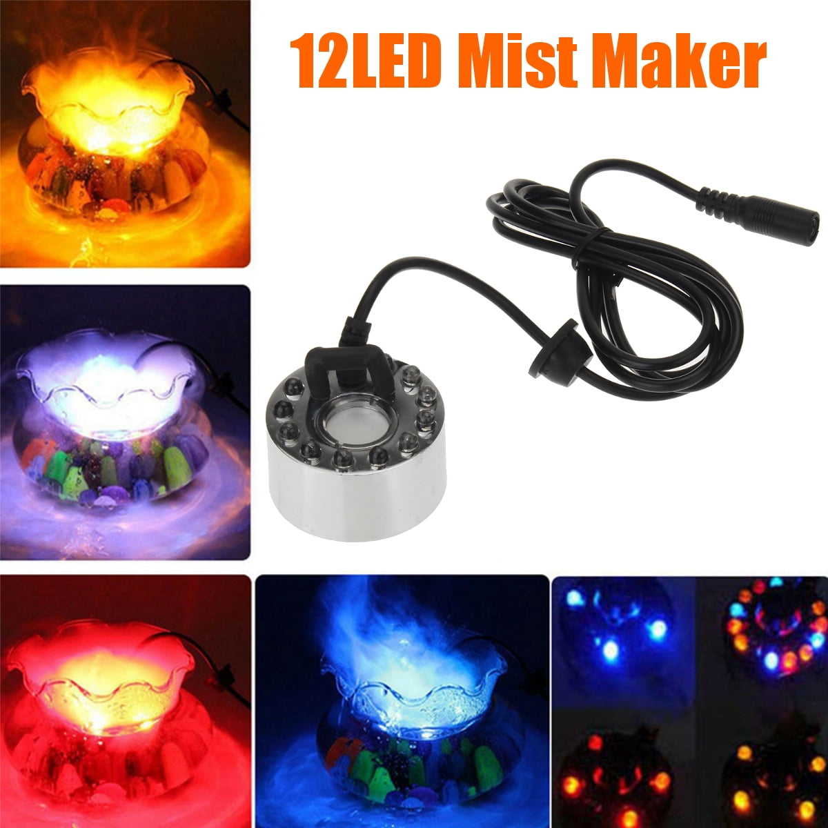 24V LED Fog Maker 12LED Ultrasonic Atomizer Fog Machine Pond Fogger