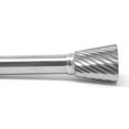 thumbnail image 3 of HELONGCO Carbide Burr Bur Tool Die Grinder Bit, Single Cut Inverted Taper, 1/2" x 1/2", 1/4" Shank, 3 of 6