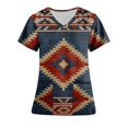 thumbnail image 1 of Blouse Snoarin d'Été Grande Taille pour Femmes, Mode, Manches Courtes, Col en V, Hauts, Uniforme de Travail, Blouse Imprimée avec Poche, Hauts, Uniformes de Travail pour Femmes en Liquidation, 1 of 3