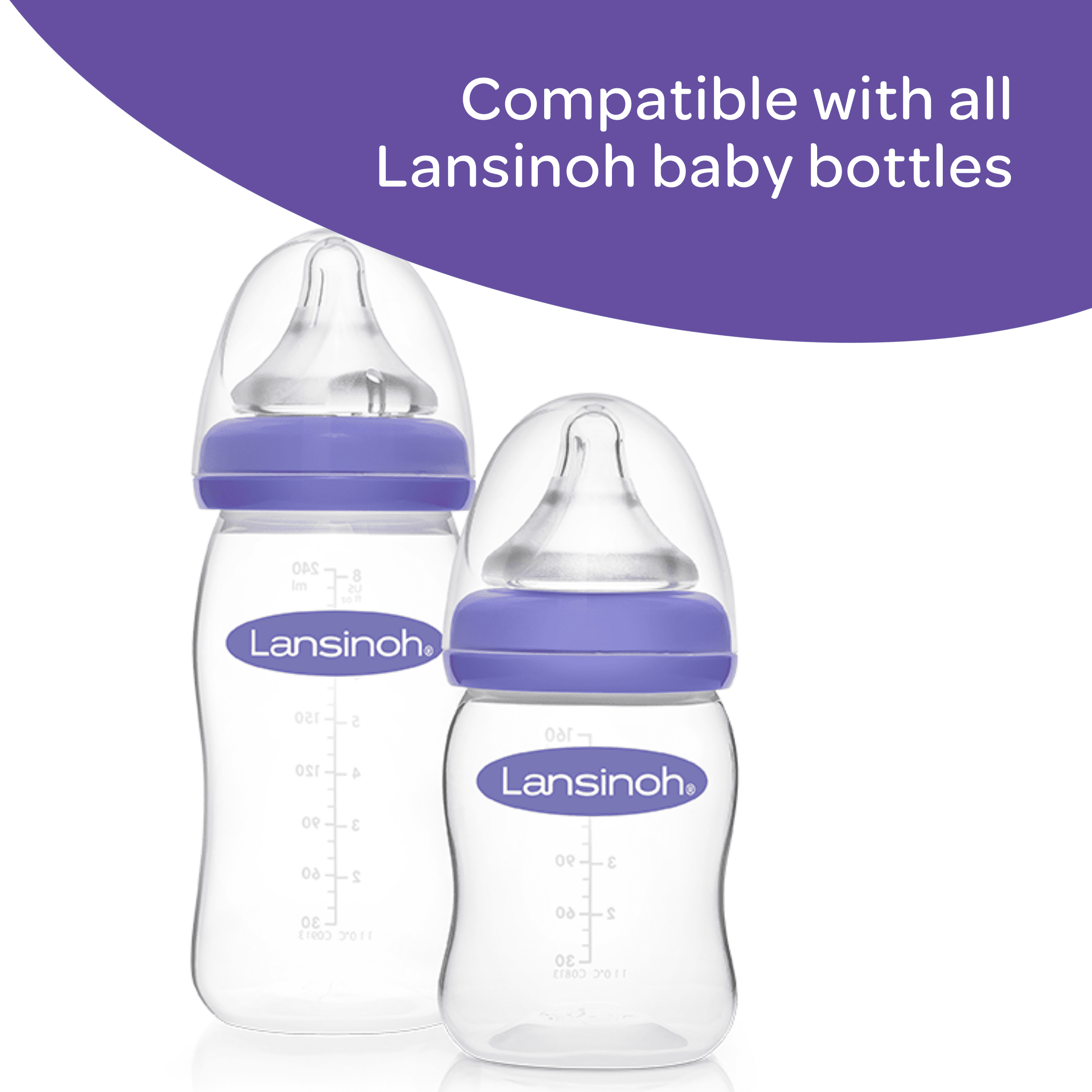 Lansinoh NaturalWave Baby Bottle Nipples, Medium Flow, 2 Ct 