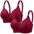 thumbnail image 2 of Bras for Women, 2PCS Womans Printing Gathered Together Large Size Daily Bra Underwear No Rims, 2 of 6
