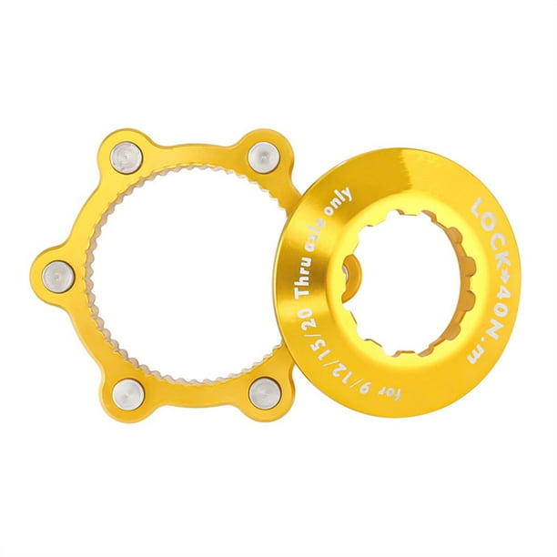 Advancent 1 Juego de adaptador de rotores de freno de disco de bloqueo central de bicicleta, pernos de bicicleta de 6 pernos, frenos de silla de Ciclismo Oro