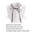 thumbnail image 2 of Yokua Korean Ladies Pleated Ruffles Fake Stand Collar Lace-up Ribbon Bowtie Elegant Detachable Cotton Half-Shirt Dress Sweater Accessory, 2 of 15