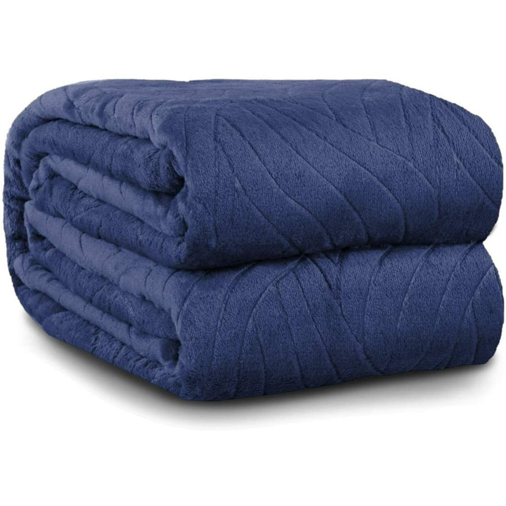 Navy Throw Blanket Fleece Lightweight Throw Blanket for Couch or Sofa