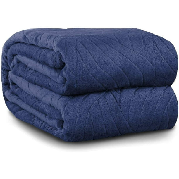 Navy Throw Blanket Fleece Lightweight Throw Blanket for Couch or Sofa