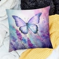 thumbnail image 2 of Creowell  Purple Lavender Throw Pillow Covers ,Butterfly Pillow Cases Decorative Soft Square Case Home Decor for Sofa Bed Living Room Farmhouse, 2 of 5