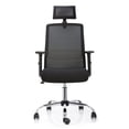 thumbnail image 1 of Silla Oficina Ergonómica Reclinable con Cabecero Negro Cuba Alta, 1 of 4