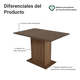 thumbnail image 3 of Mesa de Comedor Madesa 5329 Con Tapa de Vidrio Marrón, 3 of 5