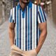 thumbnail image 4 of Mens Manga Corta Botón Abajo Camisas con Bolsillo Pulover Botón de Impresión de la Camisa de Solapa de Poliéster Cuello de Vuelta, Blusa Casual para Hombres, 4 of 5