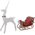 thumbnail image 5 of Northlight 51" Lighted White Reindeer with Sleigh Christmas Decoration, 5 of 6