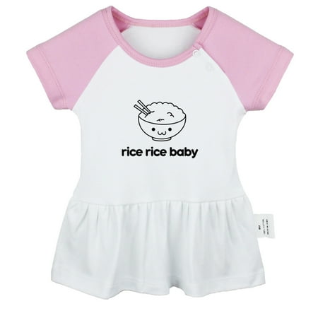 

Rice Rice Baby Funny Dresses For Baby Newborn Babies Skirts Infant Princess Dress 0-24M Kids Graphic Clothes (Pink Raglan Dresses 0-6 Months)