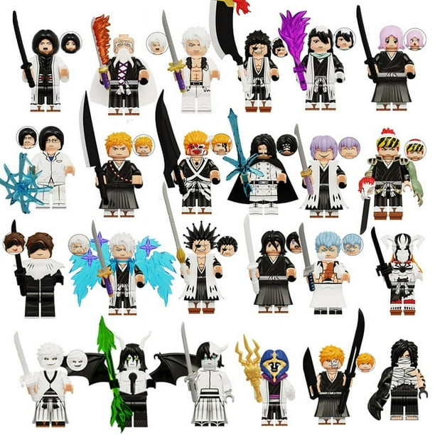 MiniBlox 24PCS Anime BLEACH Series Block Figures – 1.77in Poseable Models for Kids’ Building & Display