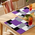 thumbnail image 4 of Abstract Geometric Placemats Set of 4 Mid Century Purple Nordic Place Mats Table Mats Kitchen Dining Home Outdoor Party Table Decoration, 4 of 9