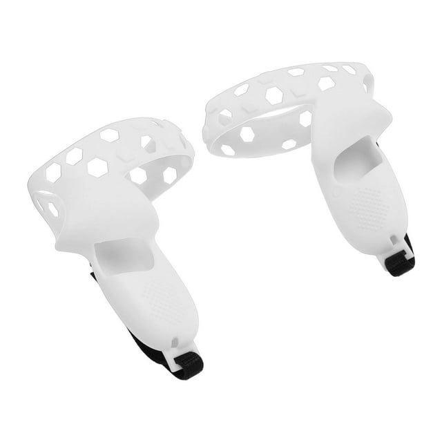 VR Handle Protective Sleeve, VR Grip Cover Protector Protective Easy To Clean Lightweight All Inclusive for VR Glasses Gray White