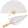 thumbnail image 1 of Exquisite Workmanship Wedding Lace Umbrella Set, Lace Sun Umbrella Set Smooth to Open and Close for Lady Women for Party Decor, 1 of 7