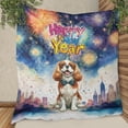 thumbnail image 3 of Happy New Year with Cavalier King Charles Spaniel Fireworks Holiday Xmas Winter 2025 Quilt Blanket Dog Lover Gifts Cozy Comforter Throw Blanket - 00025, 3 of 5
