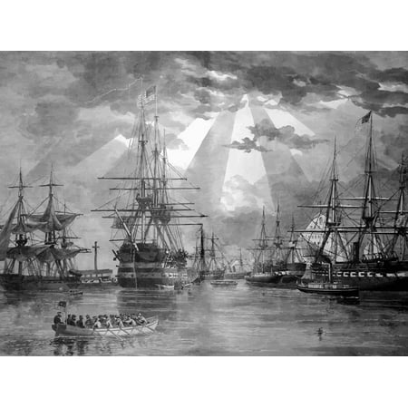 Digitally Restored Vector Photo of U.S. Naval Ships During the Civil War Print Wall Art By Stocktrek (Best Civil War Photos)
