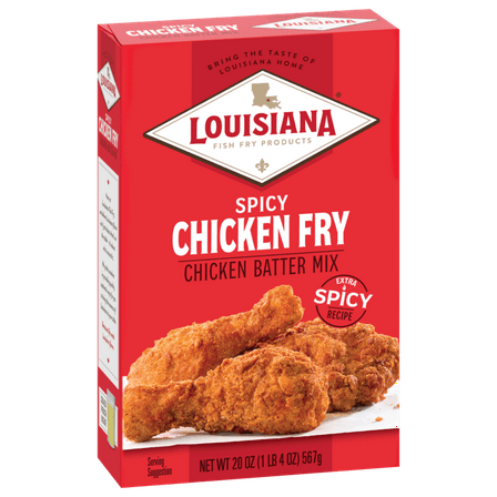 Louisiana Fish Fry Products Spicy Chicken Fry Batter Mix, 20 oz (Pack of 2)