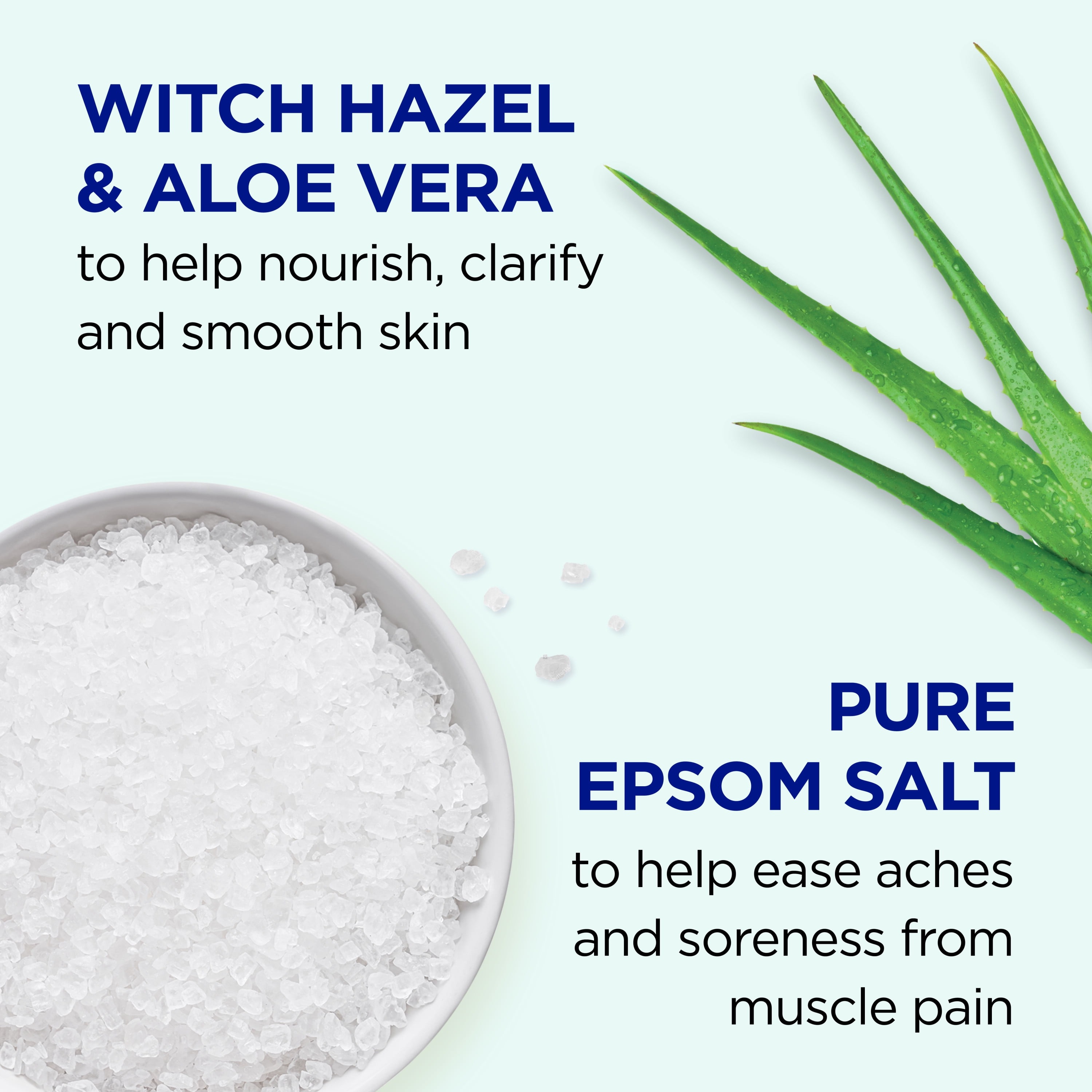 Dr Teal's Pure Epsom Salt Soak, Clarify & Smooth with Witch Hazel & Aloe Vera, 3 lbs