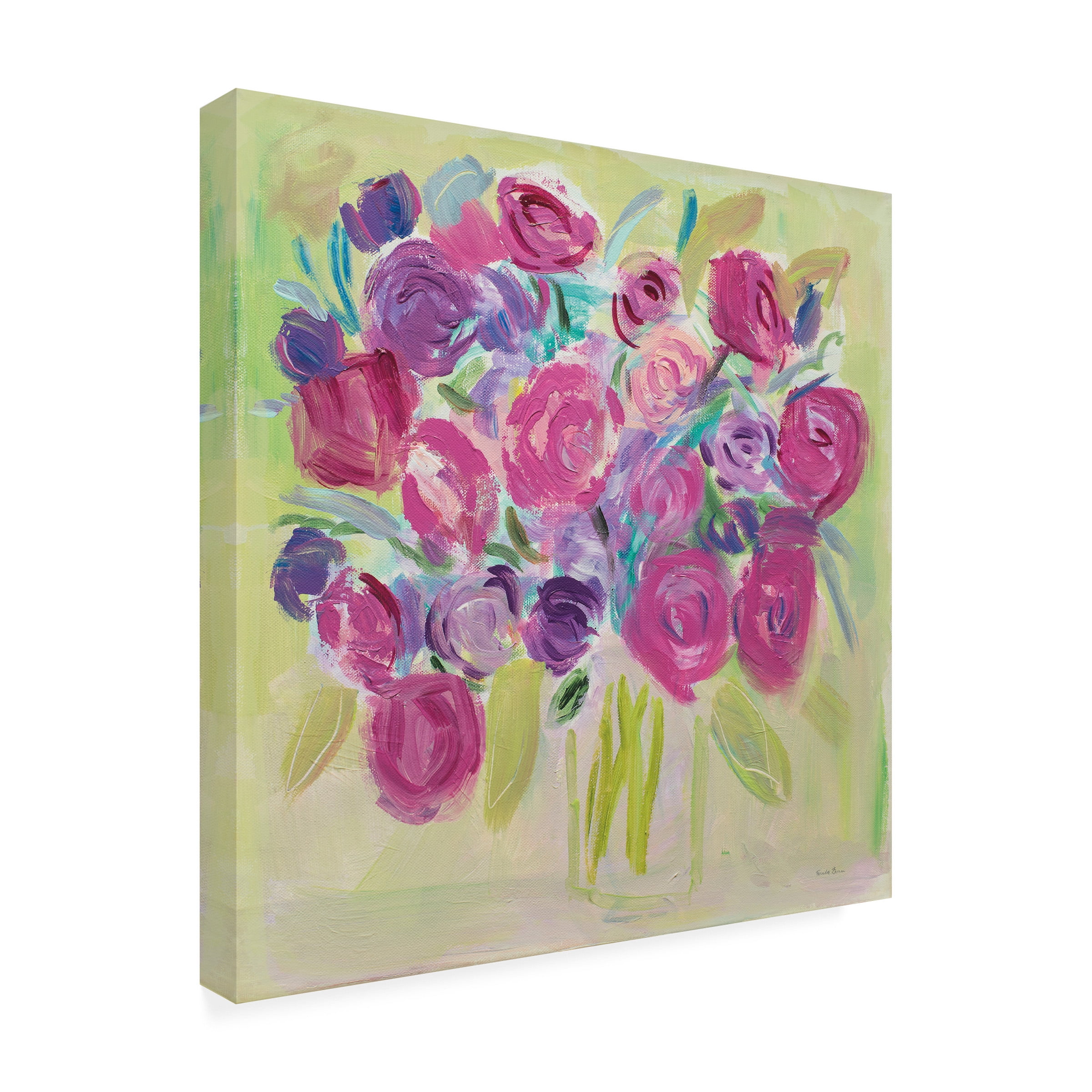 Farida Zaman 'Pink Roses' Canvas Art