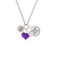 thumbnail image 2 of Delight Jewelry Silvertone Disc 1/2'' Number - 3 - Purple Heart Nurse Strong Zoe Necklace, 2 of 4